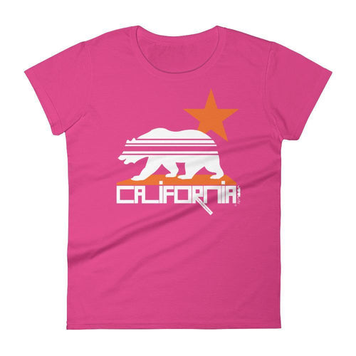 California  Stars &amp; Stripes  Women's Short Sleeve T-Shirt T-Shirt Hot Pink / 2XL designed by JOOLcity