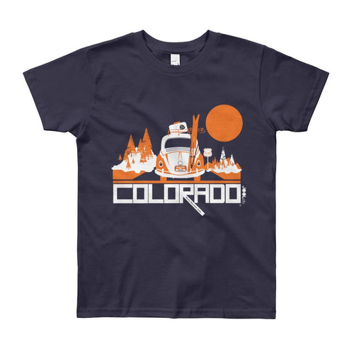 Colorado Ski Bug Short Sleeve Youth youth t-shirt T-Shirt Navy / 12yrs designed by JOOLcity