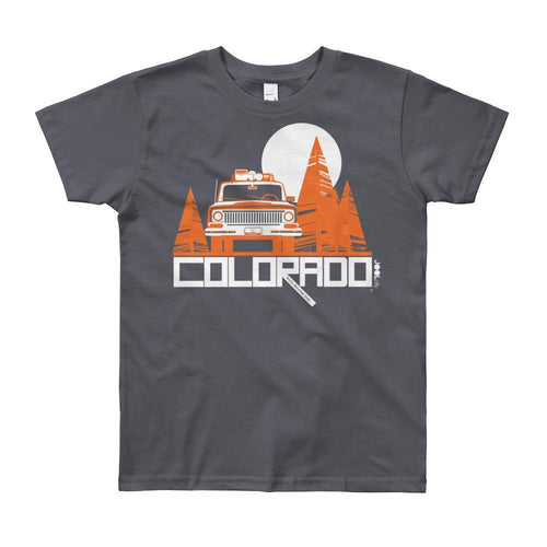 Colorado Wagon Wheel Short Sleeve Youth youth t-shirt T-Shirt Slate / 12yrs designed by JOOLcity