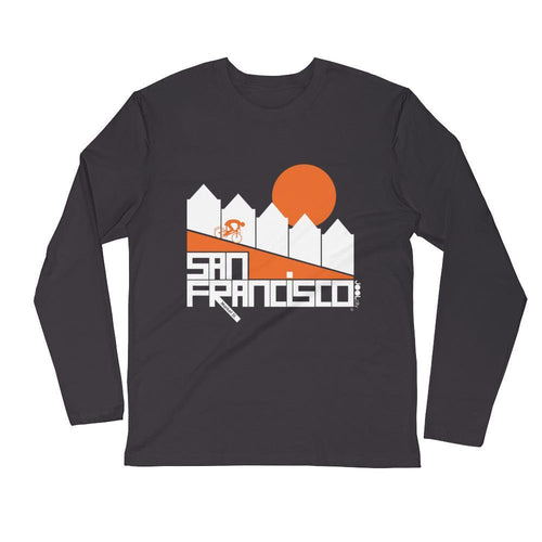 San Francisco Alamo Square Cyclist Long Sleeve Men's T-Shirt T-Shirt 2XL designed by JOOLcity