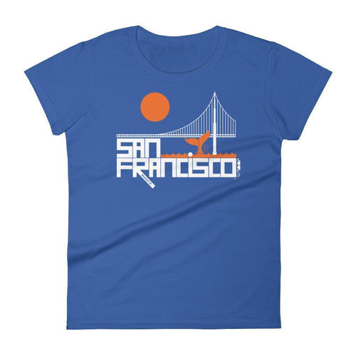 San Francisco  Whale Tail  Women's  Short Sleeve T-Shirt T-Shirt Royal Blue / 2XL designed by JOOLcity