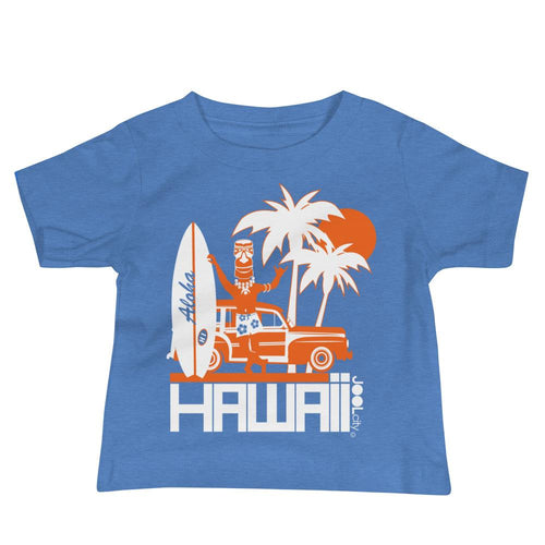 Hawaii Surfin Woody Baby Jersey Short Sleeve Tee T-Shirts Heather Columbia Blue / 18-24m designed by JOOLcity