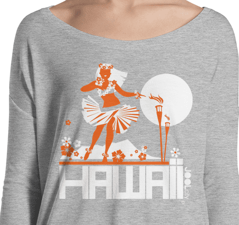 Hawaii Hula Happy Ladies' Long Sleeve Tee