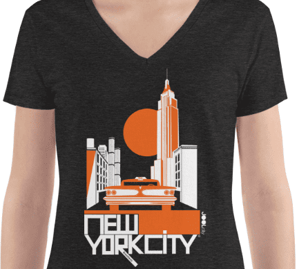 New York Empire Ride Women's Fashion Deep V-neck Tee