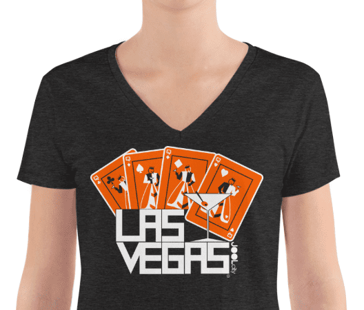 Las Vegas Card Shark Women's Fashion Deep V-neck Tee
