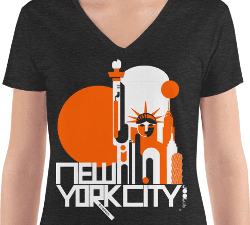 New York Lady Liberty Women's Fashion Deep V-neck Tee