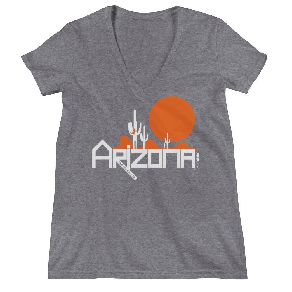 Arizona Cactus Crawlers Women's Fashion Deep V-neck Tee T-Shirts Grey Triblend / 2XL designed by JOOLcity