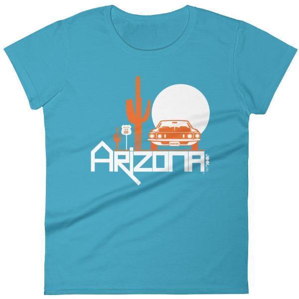 Arizona Cactus Cruise Women's Short Sleeve T-shirt T-Shirts Caribbean Blue / 2XL designed by JOOLcity