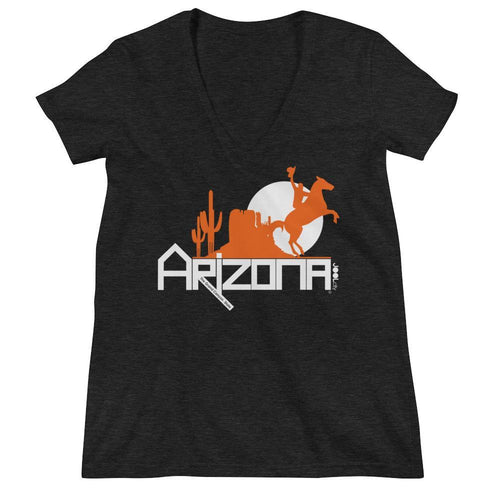 Arizona Cowboy Canyon Women's Fashion Deep V-neck Tee T-Shirts Charcoal black Triblend / 2XL designed by JOOLcity