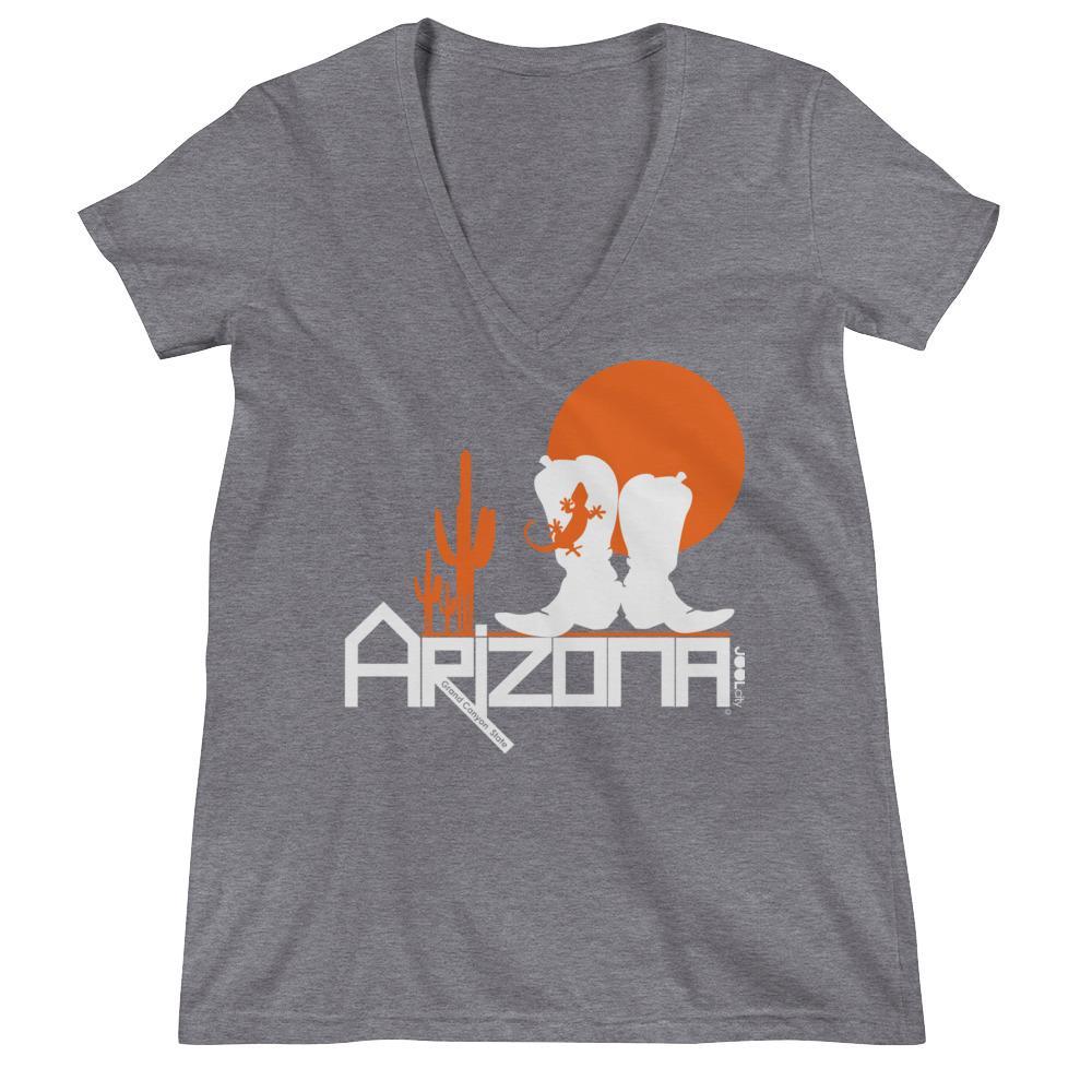 Arizona Desert Booties Women's Fashion Deep V-neck Tee T-Shirts Grey Triblend / 2XL designed by JOOLcity