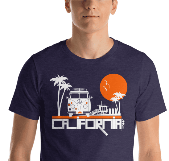 California  Beach Peace  Short-Sleeve Men's T-Shirt T-Shirt  designed by JOOLcity