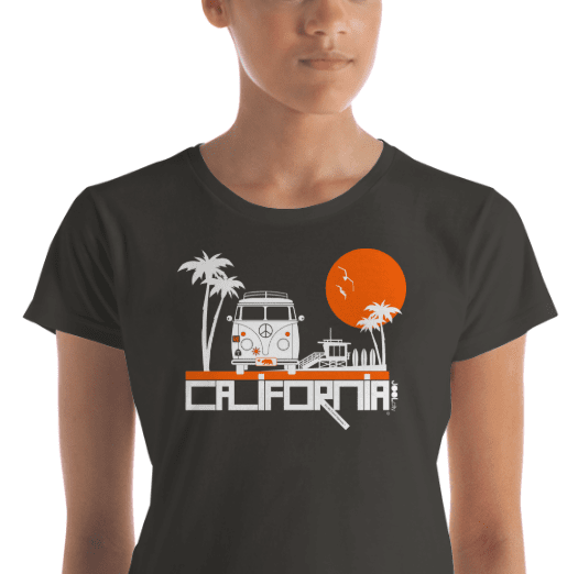 California  Beach Peace  Women's Short Sleeve T-Shirt T-Shirt  designed by JOOLcity