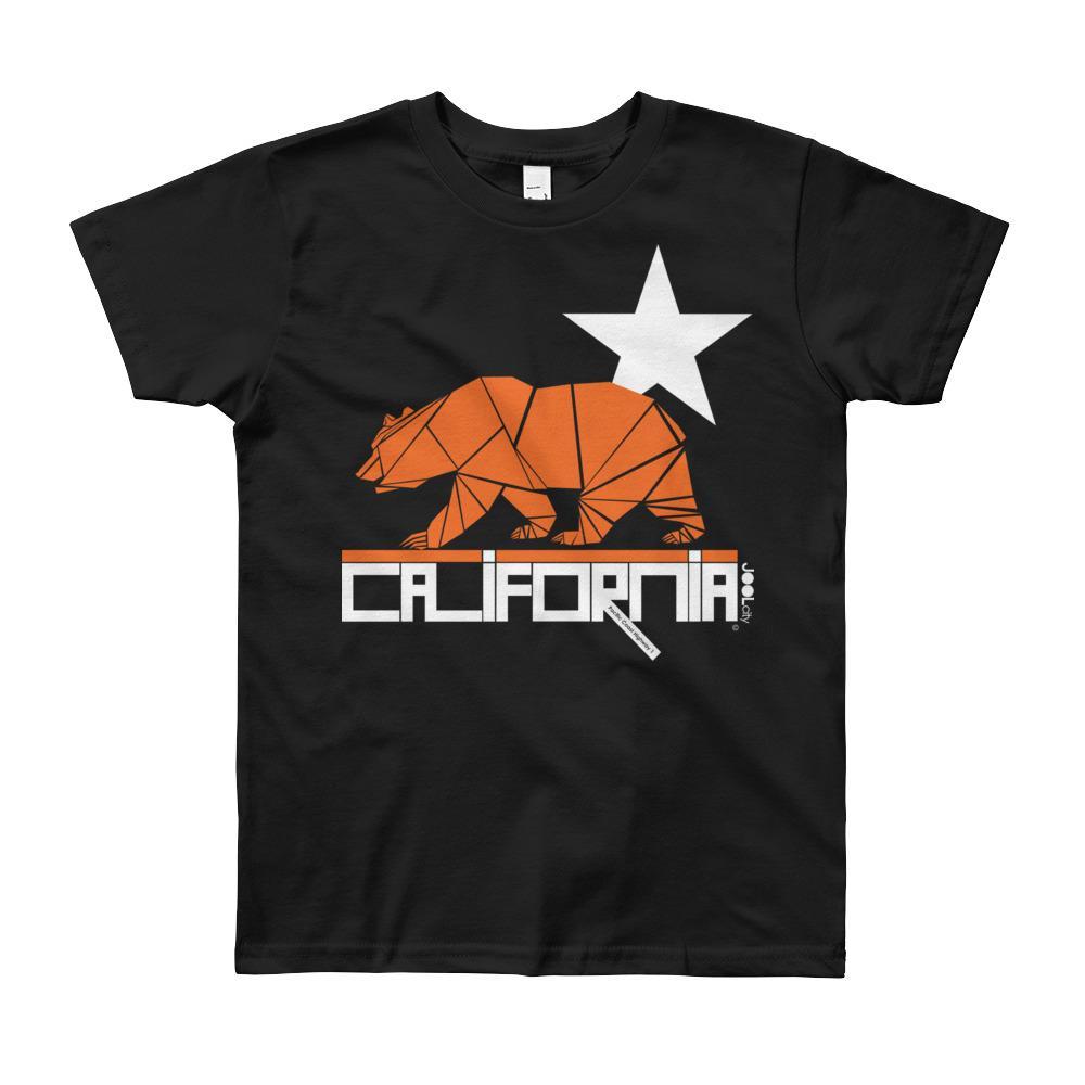 California Geo Bear Short Sleeve Youth T-shirt T-Shirt Black / 12yrs designed by JOOLcity