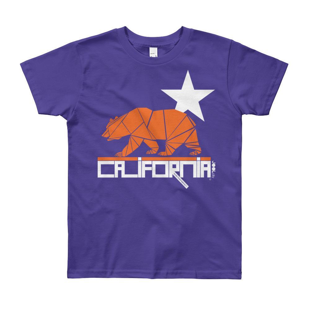 California Geo Bear Short Sleeve Youth T-shirt T-Shirt Purple / 12yrs designed by JOOLcity