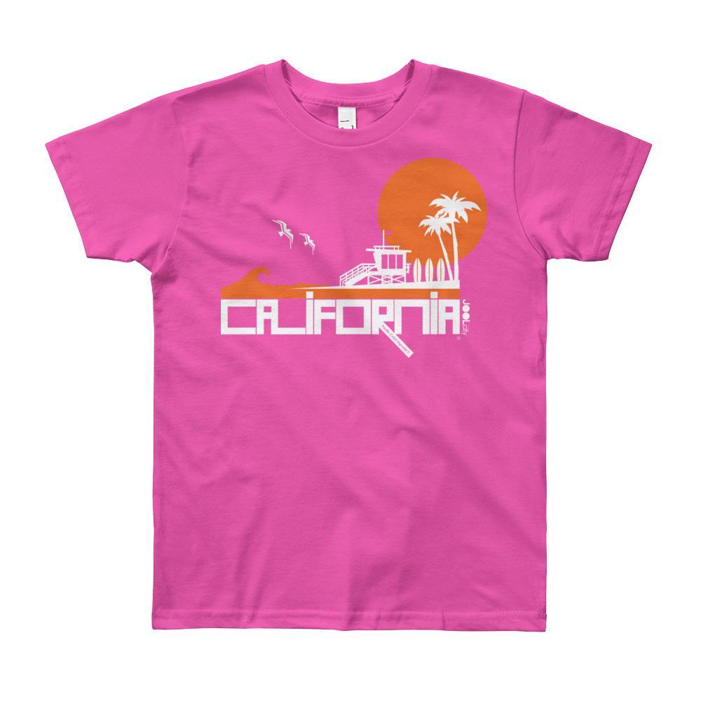 California Lifeguard Love Short Sleeve Youth T-shirt T-Shirt Fuchsia / 12yrs designed by JOOLcity
