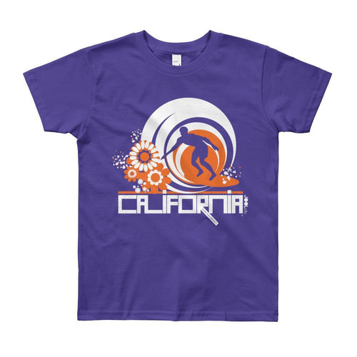 California Ripcurl Flower Power Short Sleeve Youth T-shirt T-Shirt Purple / 12yrs designed by JOOLcity