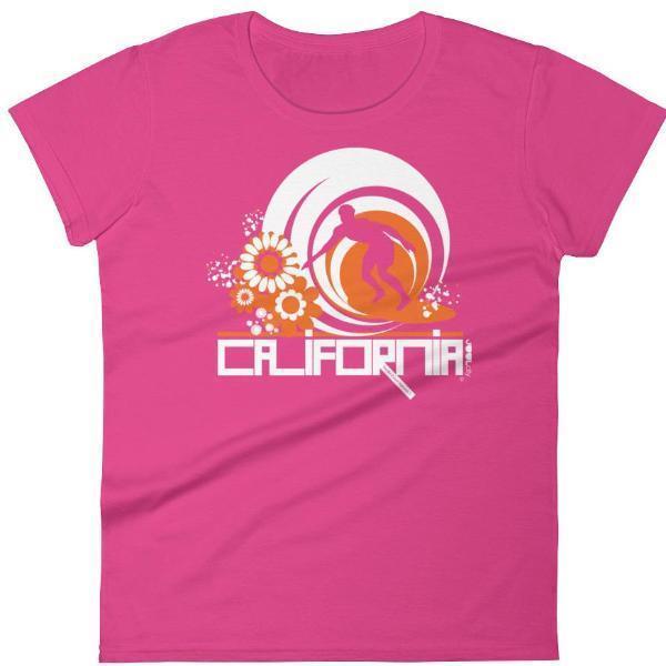 California  Ripcurl Flower Power  Women's Short Sleeve T-Shirt T-Shirt Hot Pink / 2XL designed by JOOLcity