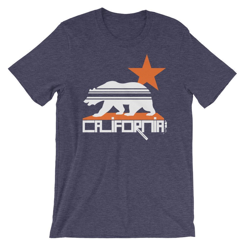 California Stars &amp; Stripes Short-Sleeve Men's T-Shirt T-Shirt Heather Midnight Navy / 4XL designed by JOOLcity