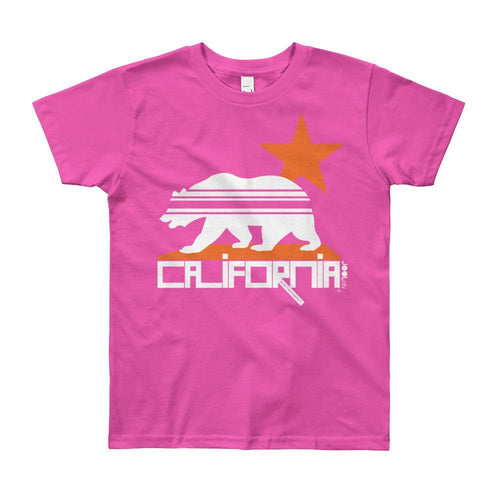 California Stars &amp; Stripes Short Sleeve Youth T-shirt T-Shirt Fuchsia / 12yrs designed by JOOLcity