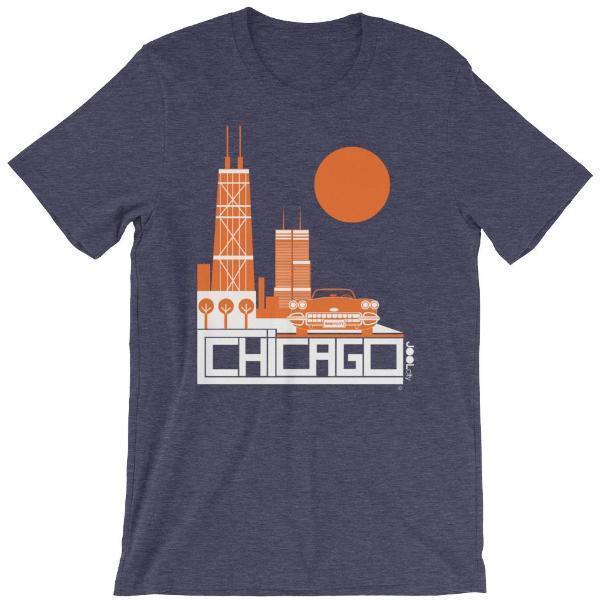 Chicago Downtown Ride Short-Sleeve Men's T-Shirt T-Shirt Heather Midnight Navy / 2XL designed by JOOLcity