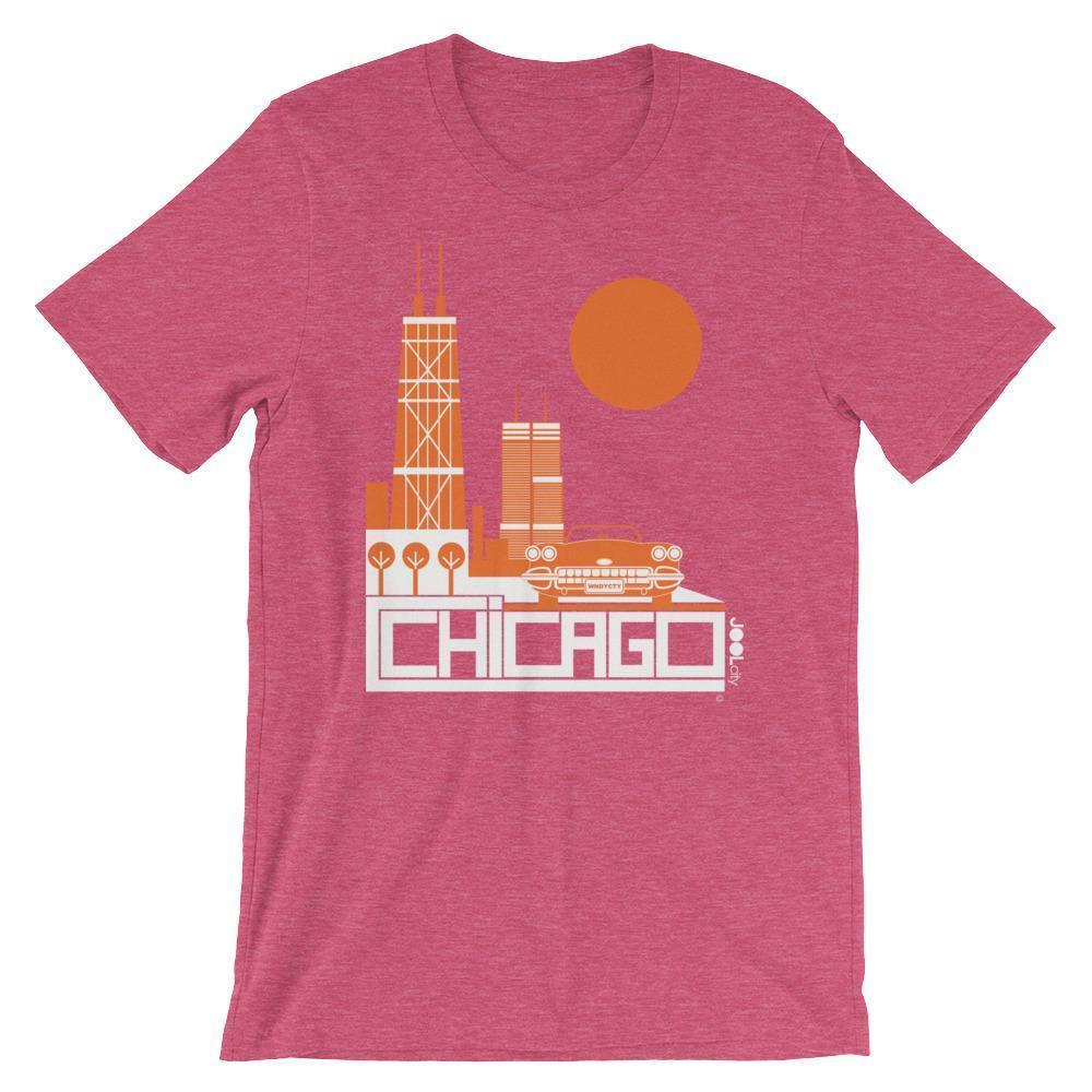 Chicago Downtown Ride Short-Sleeve Men's T-Shirt T-Shirt Heather Raspberry / 2XL designed by JOOLcity