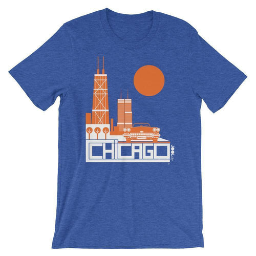 Chicago Downtown Ride Short-Sleeve Men's T-Shirt T-Shirt Heather True Royal / 2XL designed by JOOLcity