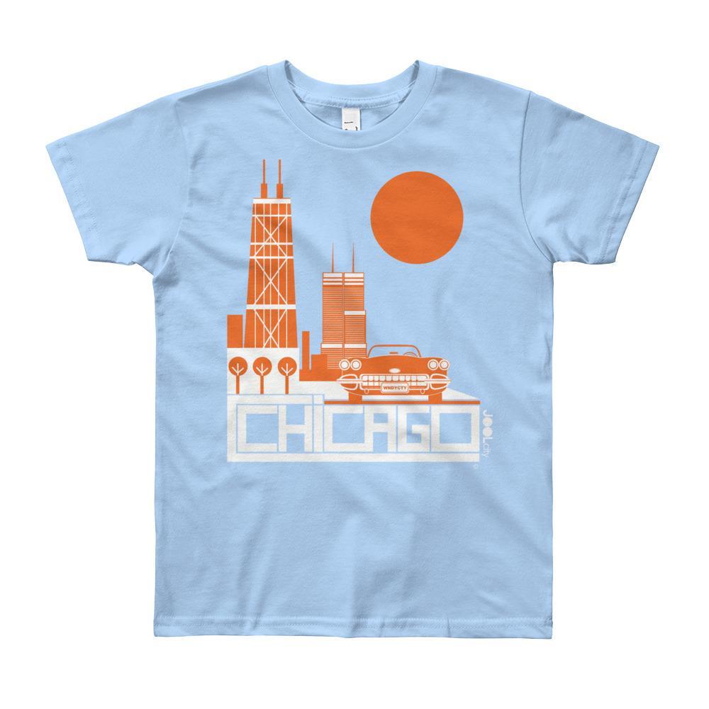 Chicago Downtown Ride Short Sleeve Youth T-shirt T-Shirt Baby Blue / 12yrs designed by JOOLcity