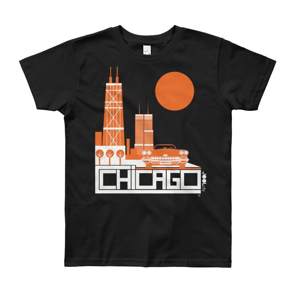 Chicago Downtown Ride Short Sleeve Youth T-shirt T-Shirt Black / 12yrs designed by JOOLcity