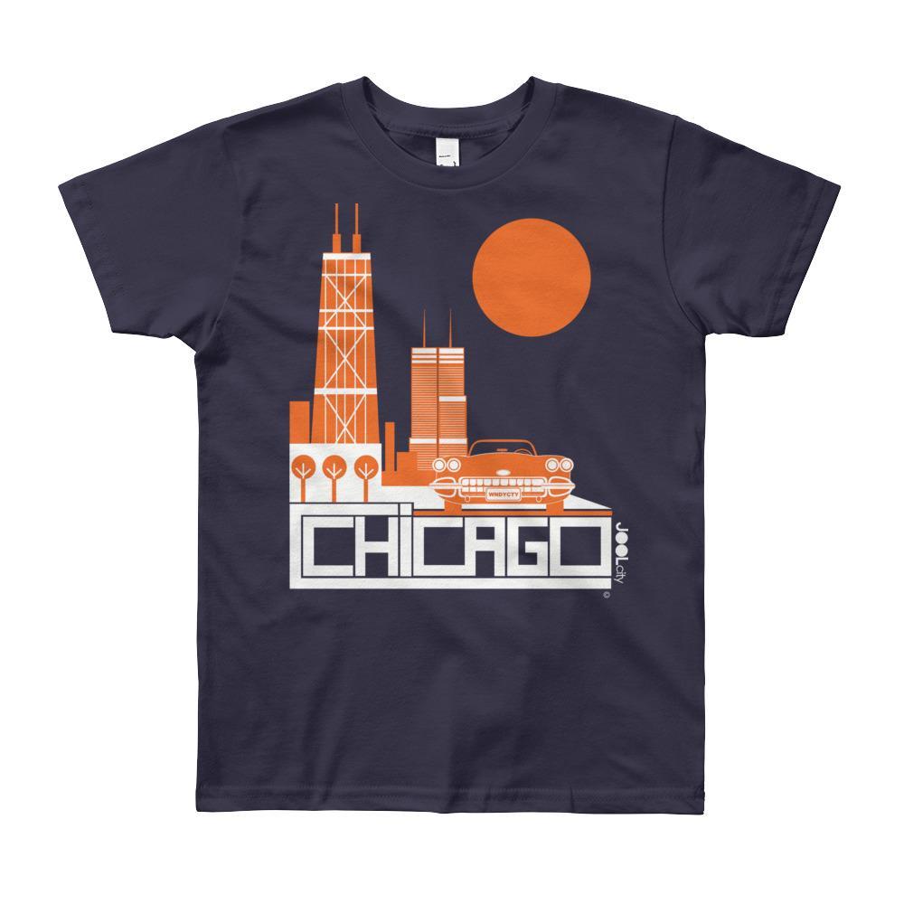 Chicago Downtown Ride Short Sleeve Youth T-shirt T-Shirt Navy / 12yrs designed by JOOLcity