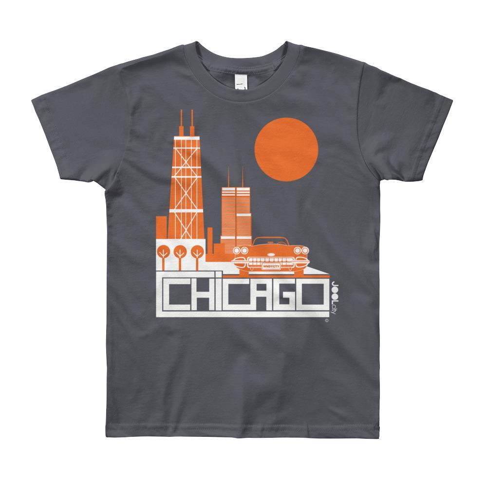 Chicago Downtown Ride Short Sleeve Youth T-shirt T-Shirt Slate / 12yrs designed by JOOLcity