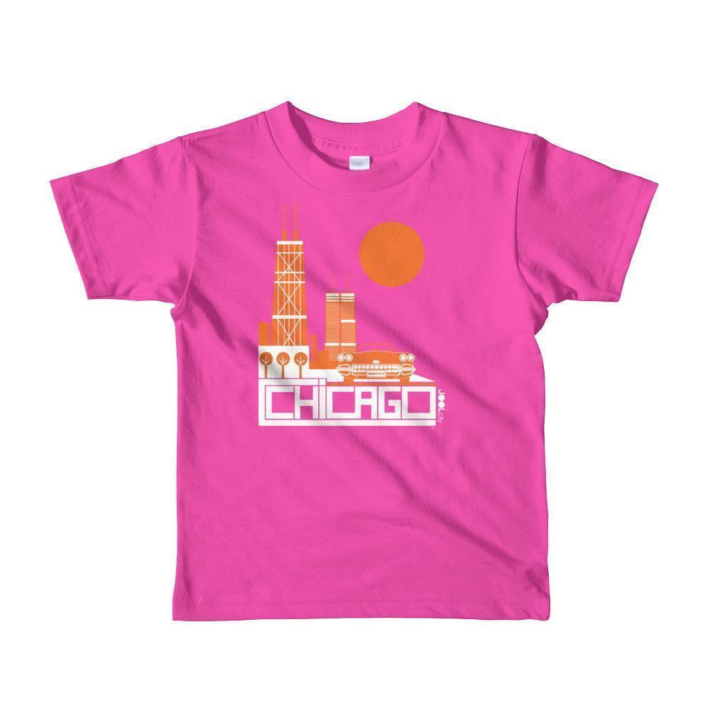Chicago Downtown Ride Toddler Short Sleeve T-shirt T-Shirt Fuchsia / 6yrs designed by JOOLcity