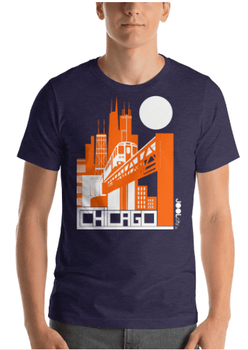 Chicago El Train Short-Sleeve Men's T-Shirt T-Shirt  designed by JOOLcity