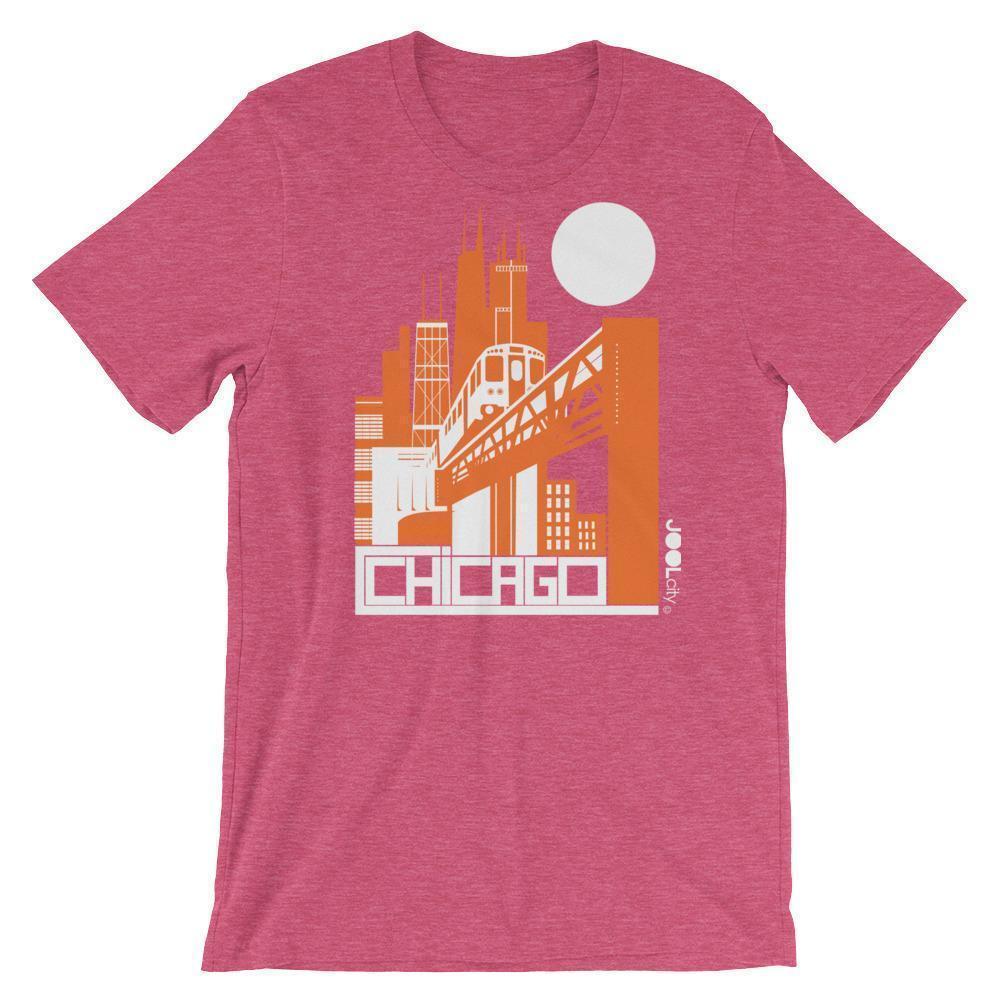Chicago El Train Short-Sleeve Men's T-Shirt T-Shirt Heather Raspberry / 2XL designed by JOOLcity