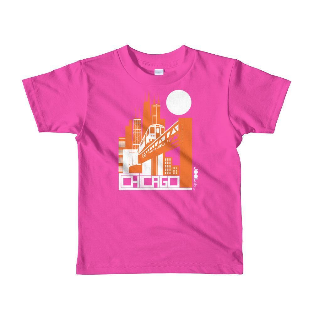 Chicago El Train Toddler Short Sleeve T-shirt T-Shirt Fuchsia / 6yrs designed by JOOLcity