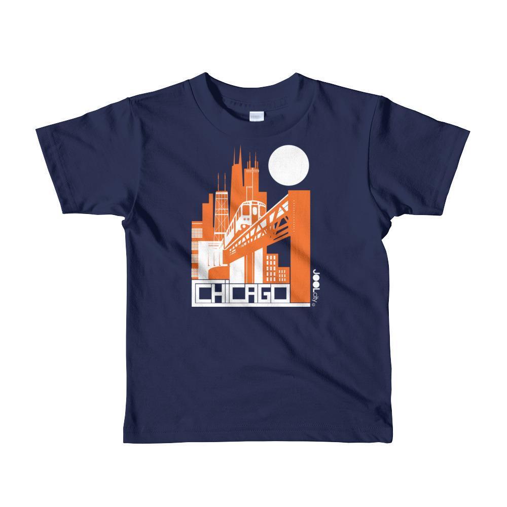 Chicago El Train Toddler Short Sleeve T-shirt T-Shirt Navy / 6yrs designed by JOOLcity