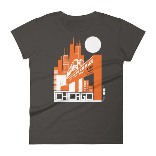 Chicago El Train Women's Short Sleeve T-shirt T-Shirt Smoke / 2XL designed by JOOLcity
