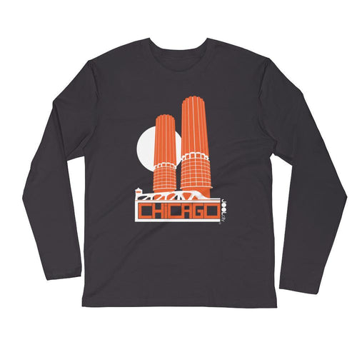 Chicago Marina Towers Long Sleeve Men's T-Shirt T-Shirt 2XL designed by JOOLcity