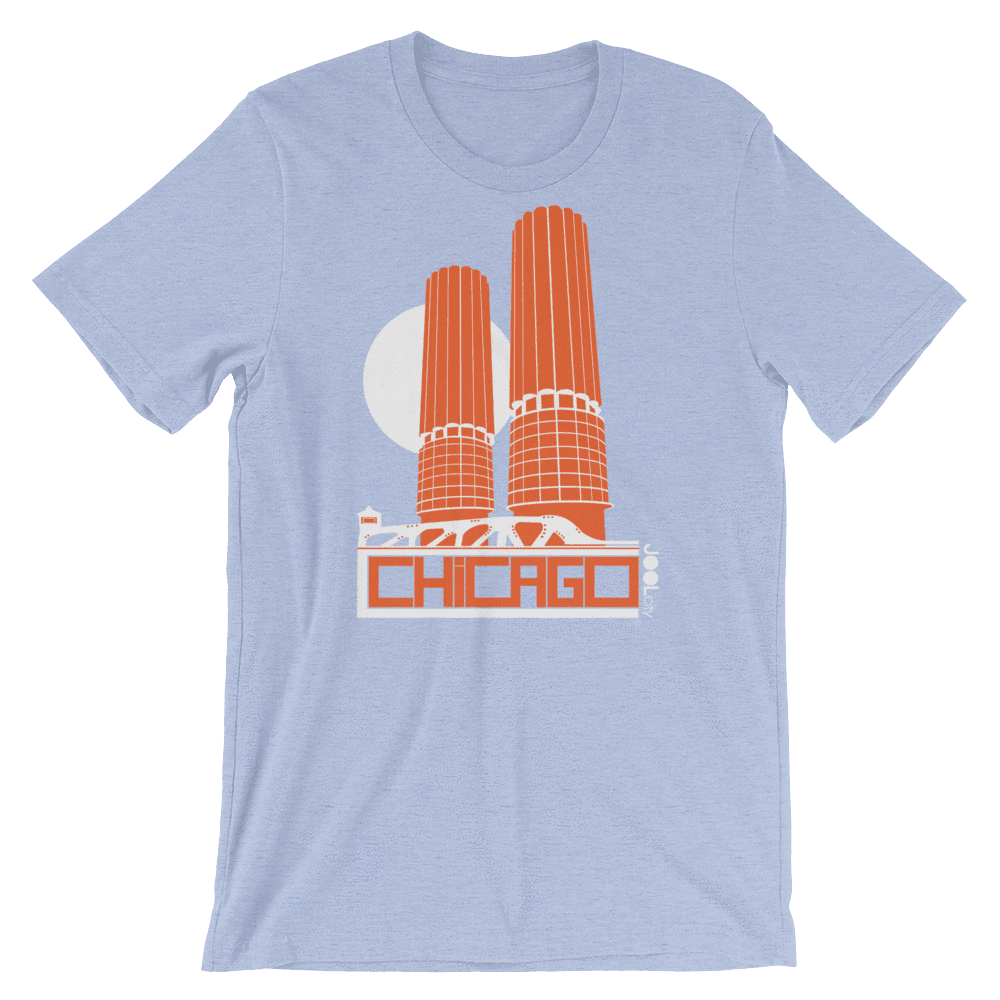 Chicago Marina Towers Short-Sleeve Men's T-Shirt T-Shirt Heather Blue / 2XL designed by JOOLcity