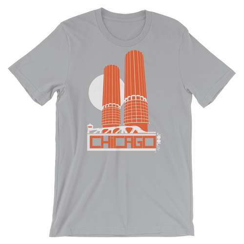 Chicago Marina Towers Short-Sleeve Men's T-Shirt T-Shirt Silver / 2XL designed by JOOLcity