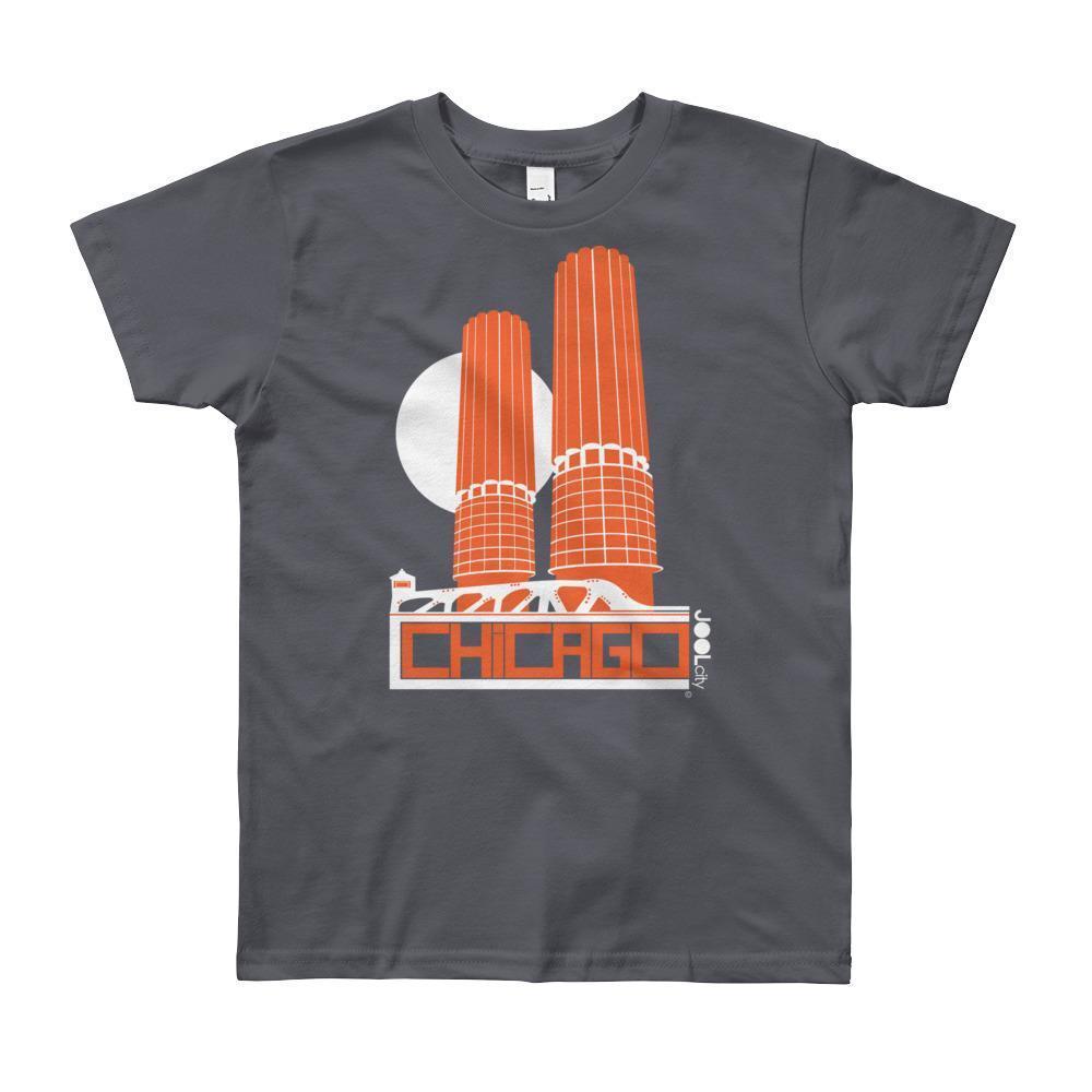 Chicago Marina Towers Short Sleeve Youth T-shirt T-Shirt Slate / 12yrs designed by JOOLcity