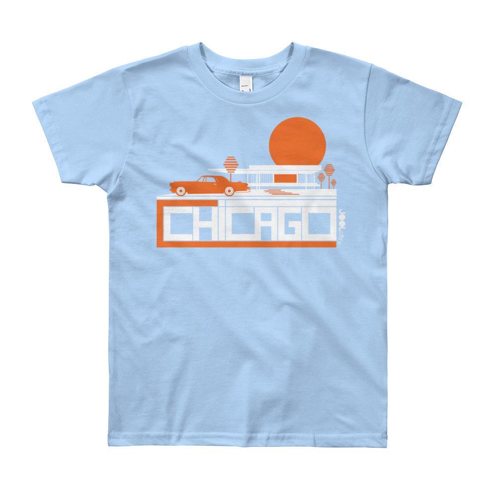 Chicago Mid-Century Ride Short Sleeve Youth T-shirt T-Shirt Baby Blue / 12yrs designed by JOOLcity