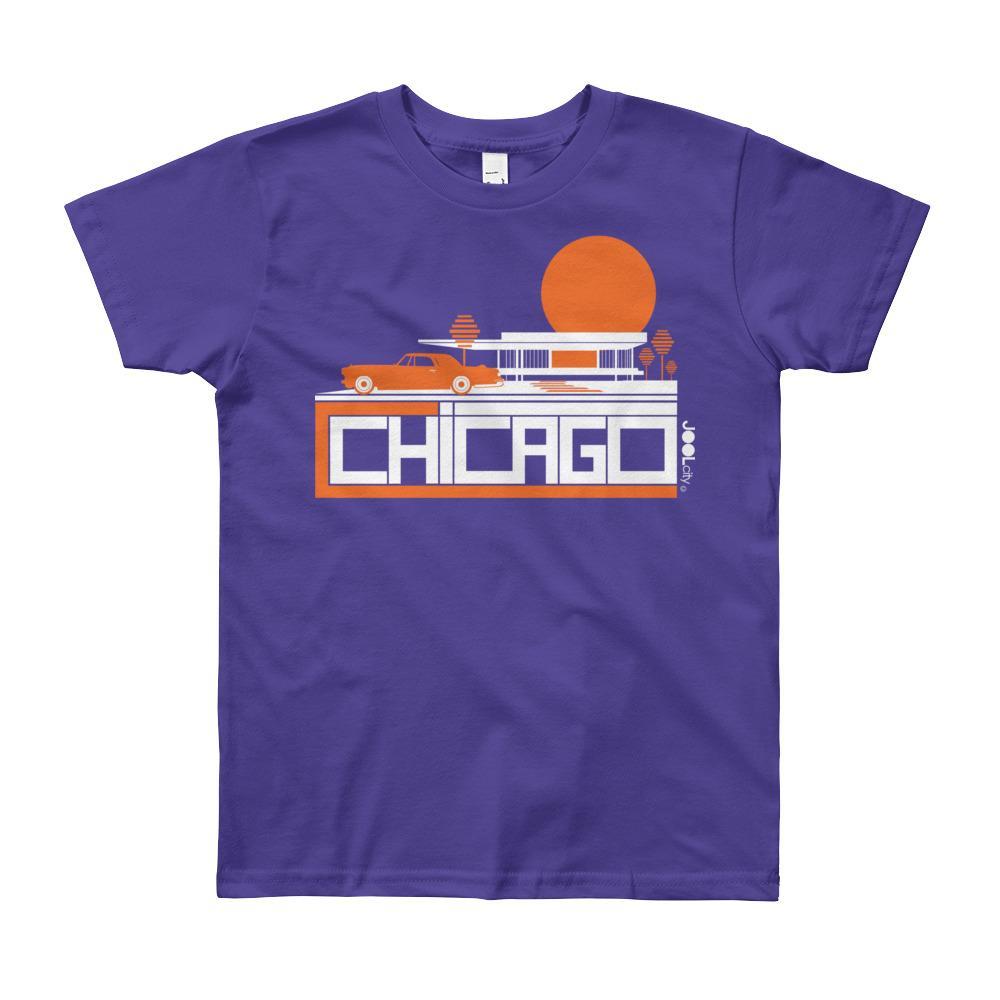 Chicago Mid-Century Ride Short Sleeve Youth T-shirt T-Shirt Purple / 12yrs designed by JOOLcity