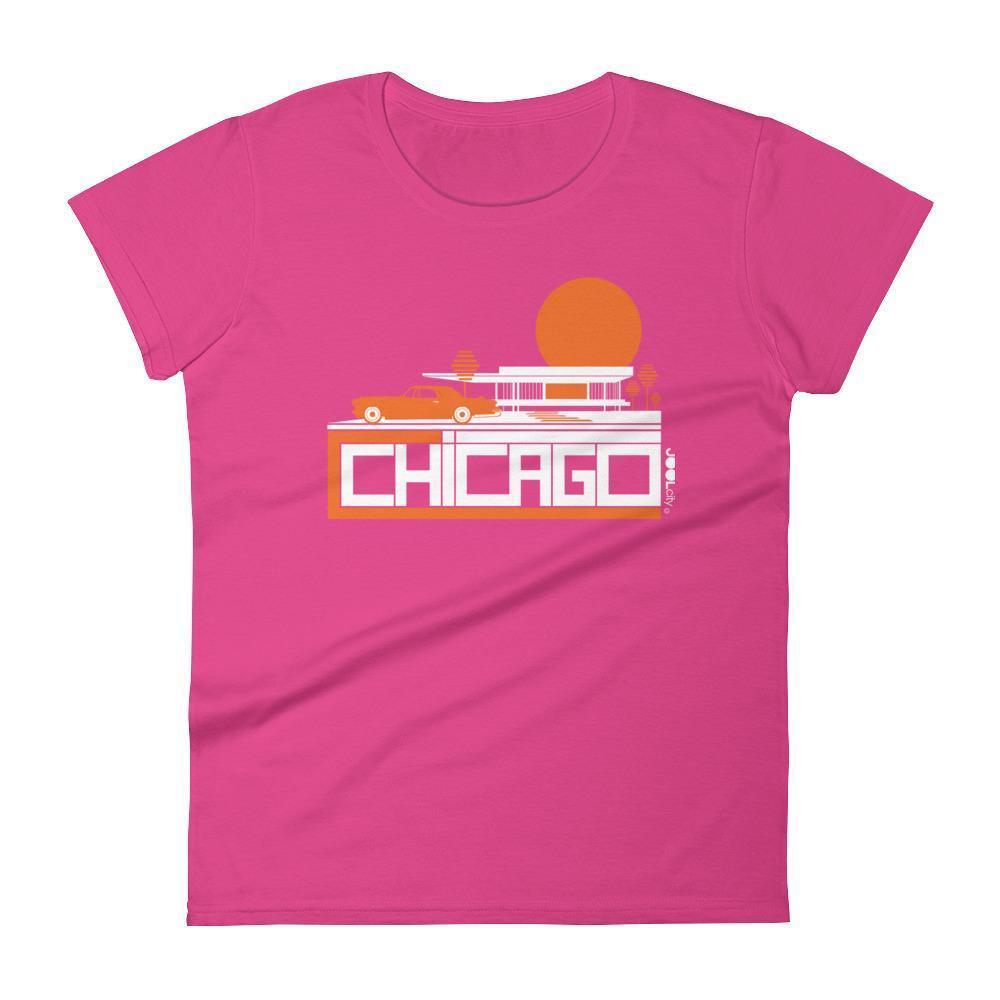 Chicago Midcentury Ride Women's Short Sleeve T-shirt T-Shirt Hot Pink / 2XL designed by JOOLcity