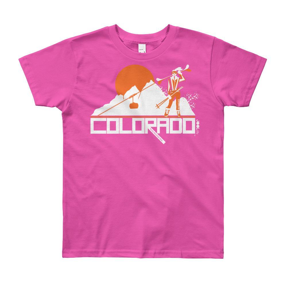Colorado Apres Ski Short Sleeve Youth T-shirt T-Shirt Fuchsia / 12yrs designed by JOOLcity