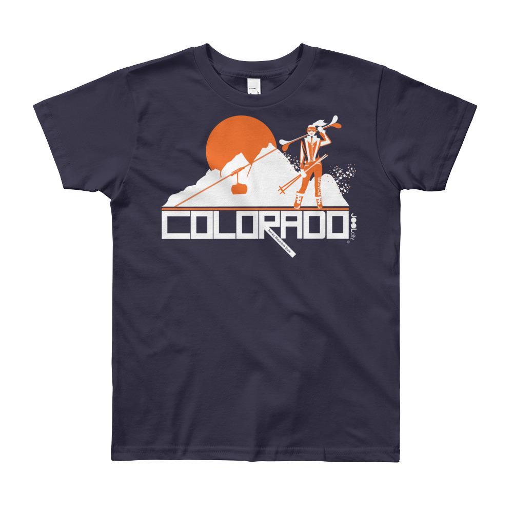Colorado Apres Ski Short Sleeve Youth T-shirt T-Shirt Navy / 12yrs designed by JOOLcity