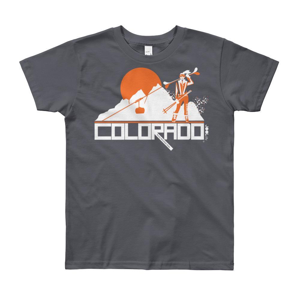 Colorado Apres Ski Short Sleeve Youth T-shirt T-Shirt Slate / 12yrs designed by JOOLcity