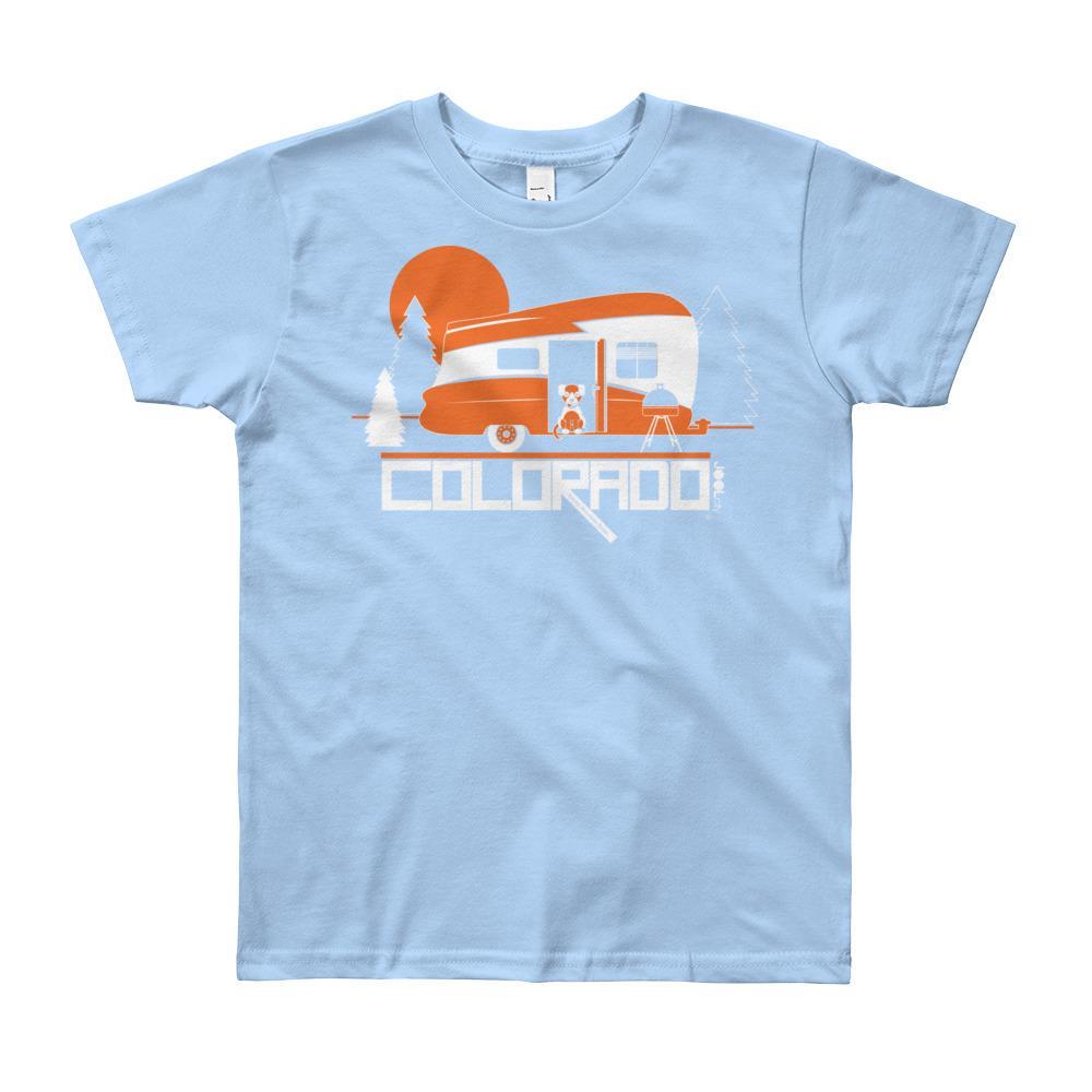 Colorado Camping Pupster Short Sleeve Youth youth t-shirt T-Shirt Baby Blue / 12yrs designed by JOOLcity