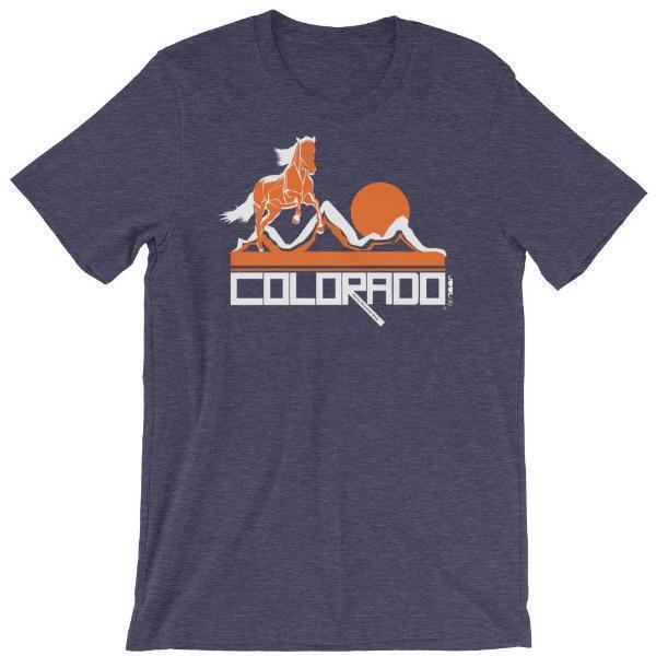 Colorado Hill Horse Short-Sleeve Men's T-Shirt T-Shirt Heather Midnight Navy / 2XL designed by JOOLcity