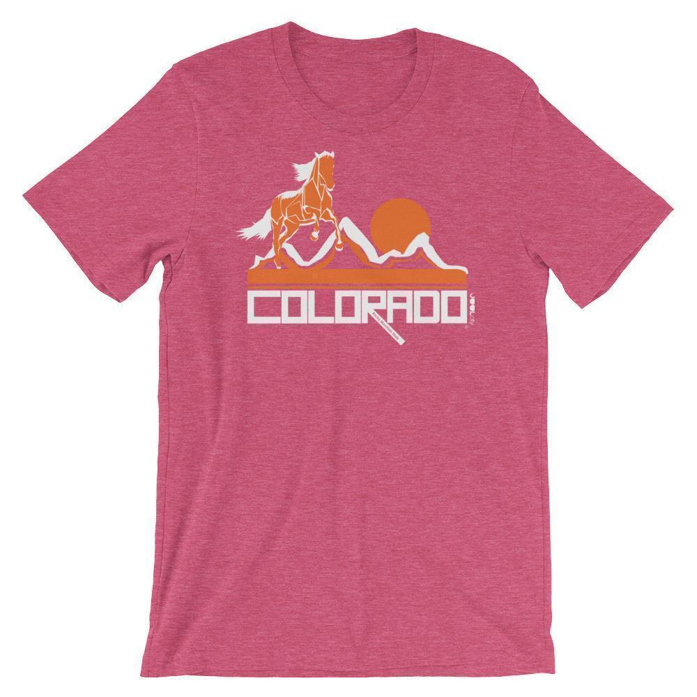 Colorado Hill Horse Short-Sleeve Men's T-Shirt T-Shirt Heather Raspberry / 2XL designed by JOOLcity