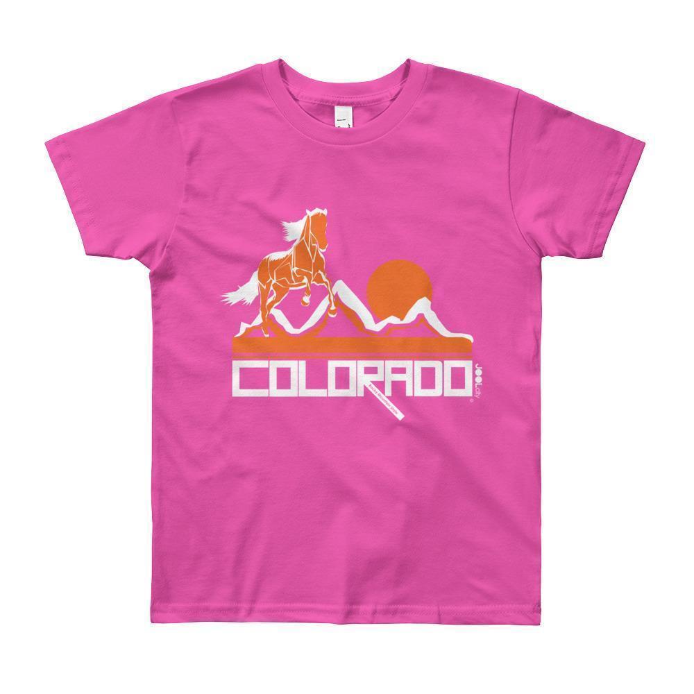 Colorado Hill Horse Short Sleeve Youth youth t-shirt T-Shirt Fuchsia / 12yrs designed by JOOLcity